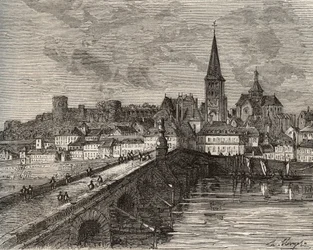 La Charite sur Loire - La Charite-sur-Loire - Nievre, region Burgundii - rycina w „France illustree: geografia, historia, administracja statystyczna” autorstwa V.-A. Słodowo-Brązowy. 1884
