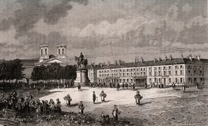 La Roche-sur-Yon (La Roche sur Yon) - Pays de la Loire - miejsce Napoleona - grawer w „Francja ilustracyjna: geografia, historia, administracja statystyczna” autorstwa V.-A. Słodowy Brąz. 1884