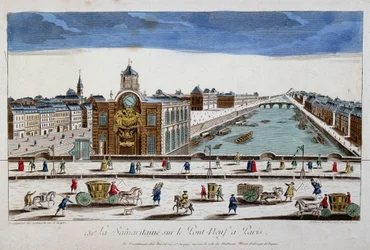 La Samaritaine (pompa wodna) na Pont Neuf w Paryżu - widok optyczny
