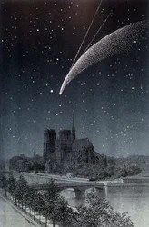 La comet de Donati widziana w Paryżu 04.10.1858 - w „Le Ciel” Amédée Guillemin, Hachette, Paryż