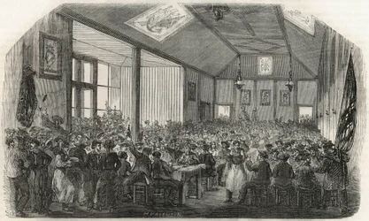 Tawerna przewoźników w Bercy w XIX wieku - Grawerowanie w „Tableau-de-Paris” Edmonda Texiera 1852