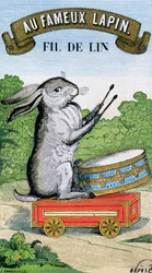 Etykieta marki Au Fameux Lapin z nici lnianej