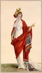 Damska suknia wieczorowa w stylu greckim, 1789