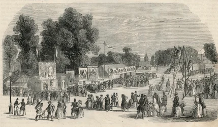 Le Carre Marigny w czerwcu 1848 w Paryżu - Grawerowanie w „Tableau-de-Paris” autorstwa Edmonda Texiera 1852