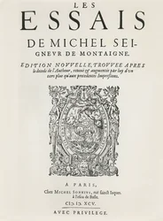 „Les Essais”, Michel de Montaigne, opublikowana 1595 (rycina)