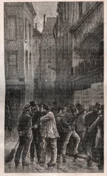 Les Posters - mieszkańcy Paryża budzą się, by na wszystkich ścianach znaleźć publiczne ogłoszenia informujące o zamachu stanu z 2 grudnia 1851 r. - w „Histoire d