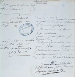 List polecający podpisany przez Napoleona Bonaparte (1769-1821) dla swojego brata Józefa (1768-1844) grudzień 1795