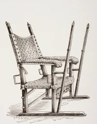 Krzesełko do kuwety używane przez Carlosa I z Hiszpanii, z Les Arts au Moyen Age, opublikowane 1873