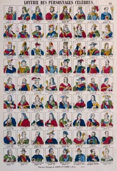 Lottery of Celebrated Persons, opublikowane przez Gangel i P. Didion, Metz, ok. 1870