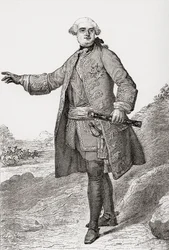 Louis Charles César Le Tellier znany jako książę Estrées, 1695 1771. Francuski dowódca wojskowy i marszałek Francji. Z Les Heures Libres opublikowanego w 1908 roku.