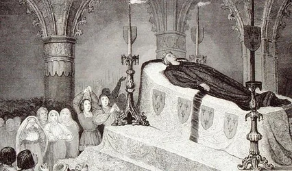 Ludwik XII (1462-1515) Ojciec ludu na marach pogrzebowych” z „Histoire de France” Colarta, wydana ok. 1840 r. (rycina)