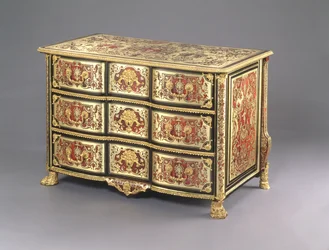 Komoda Ludwika XIV Boulle, ok. 1700 (szylkret, mosiądz i ormolu) (patrz także 220158)