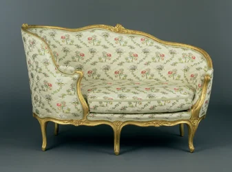 Louis XV Carved pozłacane Veilleuse, ok. 1750 (rzeźbione pozłacane drewno i tapicerka)