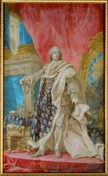 Ludwik XV, król Francji. Karton na gobelin