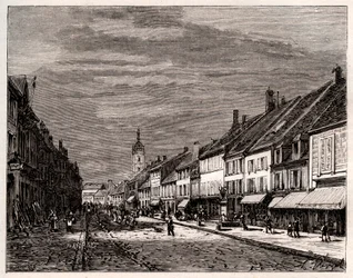 Przynęta - departament Haute-Saone w regionie Bourgogne-Franche-Comte - grawer w „La France illustree: geografia, historia, administracja statystyczna” autorstwa V.-A. Słodowo-Brązowy. 1884