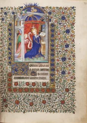 MS Widener 6 f.29r, Zwiastowanie, z Księgi Godzin, wykorzystanie Paryż