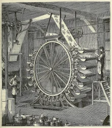 Maszyna do drukowania tapet do dwudziestu kolorów, wyd. 1873 grawerowanie, 1873.