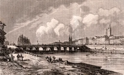 Macon - Bourgogne-Franche-Comte - grawer w „La France illustrée: geografia, historia, administracja statystyczna” autorstwa V.A. Malt-Browna. 1884