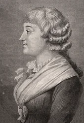 Madame Roland, rytowana przez Stephane Pannemakera (1847-1930) według Ramberta, z „Histoire de la Revolution Francaise” Louisa Blanca (1811-82)