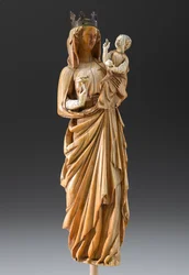 Madonna z Dzieciątkiem, c.1260-1290 (kość słoniowa i metal)