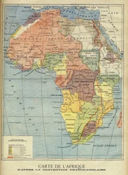 Mapa Afryki po podpisaniu umowy angielsko-francuskiej z marca 1899 r. (litografia kolorowa) Ilustracja do Le Petit Journal, 9 kwietnia 1899 r. (rycina)