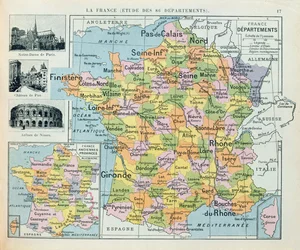 Mapa Francji, ok. 1914