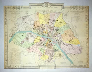 Mapa Paryża w latach 1789, 1887
