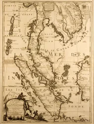 Mapa Azji Południowo-Wschodniej, 1687 (tusz na papierze)