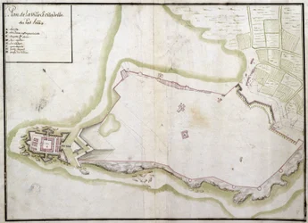Mapa miasta i cytadeli Port Louis