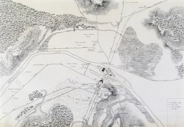 Mapa miasta Lutèce (dziś Lutetia Parisorium Paryż) i okolic wykonana w 1882 roku.
