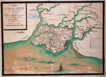Mapa wyspy Cayenne, Gujana Francuska