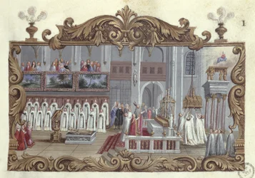 Msza św. dedykowana św. Genevieve, z rękopisu, 1709