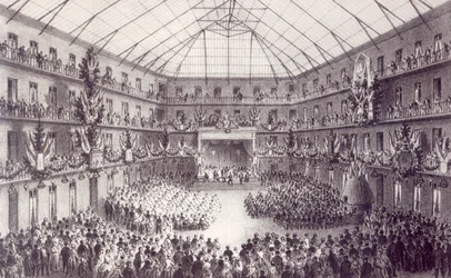 May Day in Familistery of Guise, z Solutions Sociales Jean-Baptiste Andre Godin (1817-88), Paryż, 1871
