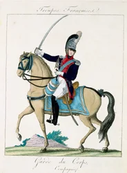 Członek Grd du Corps, z Troupes Francaises, wyd. w Basset, Paryż, c.1790