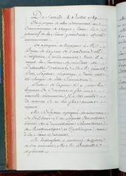 Protokół z posiedzenia Akademii Nauk, 4 lipca 1789 (tusz na papierze)