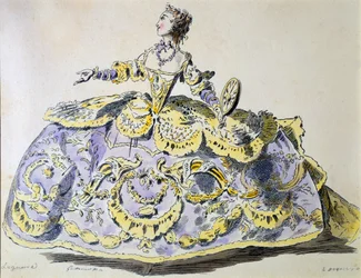 Miss Laguerre as Fortune, faksymile A. Guillaumot fils (ręcznie barwiony grawerunek)