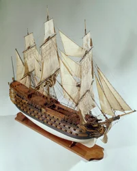 Model Royal Louis (Royal-Louis), fregaty francuskiej marynarki wojennej. XVIII-wieczny Paryż, Musee de la Marine
