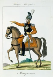 Muszkieter konny, z Troupes Francaises, wyd. w Basset, Paryż, c.1790