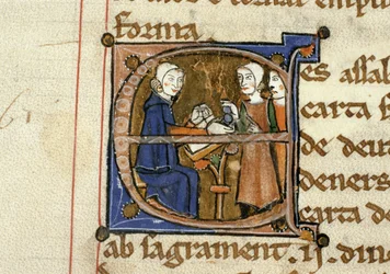 Ms.41 f.82v Płacenie podatków, z Livre Juratiore dAgen