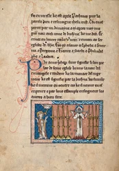 Ms 65 f3v, Komentarz do Apokalipsy św. Jana, koniec XIII w. (pióro i atrament oraz tempera na welinie)