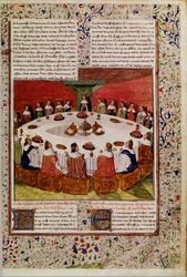 pani ks. 112 f.5 Objawienie Świętego Graala, z Queste del Saint Graal, c.1470