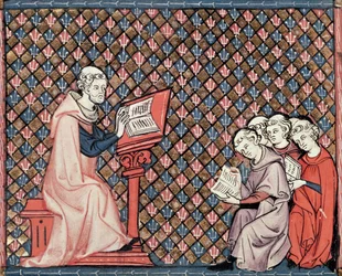 Ms 1044 fol.73v Lekcja filozofii z Ovide Moralise napisana przez Chretiena Legouisa