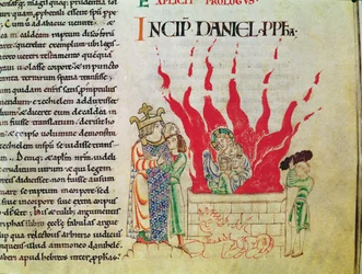Ms 12-15 t.3 f.64 Dzieci w piecu, z Biblii Etienne