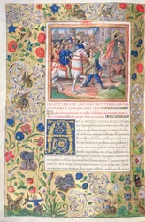 pani 1581 f. 211v Ilustracja z księgi XI (od pierwszego roku Cyrusa do śmierci Aleksandra Wielkiego), rozdział 1 Starożytności Żydów (Antiquitates Judaicae) autorstwa Flawiusza Józefa - Ho
