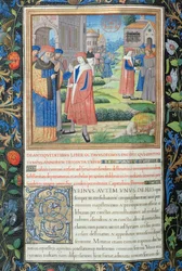 pani 1581 f. 349v Ilustracja z księgi XVIII (Od wygnania Archelausa do wyjazdu Żydów z Babilonu), rozdział 1 Starożytności Żydów (Antiquitates Judaicae) autorstwa Flawiusza