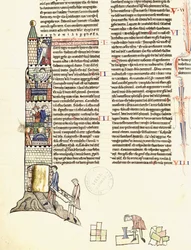 Ms 21 f.167v Budowa wieży