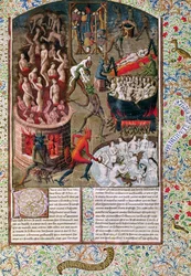 Ms 246 f.383r Hell, z francuskiego przekładu De Civitate Dei św. Augustyna z Hippony (354-430)