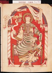 Ms 24 fol.15 Św. Mateusz, ilustracja z Ewangelii opactwa w Corbie