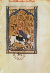 Ms 2689 fol.8r Nawrócenie św. Pawła z Psałterza opactwa św Elżbiety de Genlis