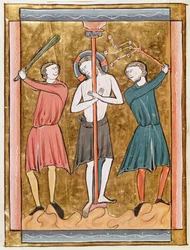 Ms 3016 fol.17v Biczowanie, z Psautier a l’Usage de Paris